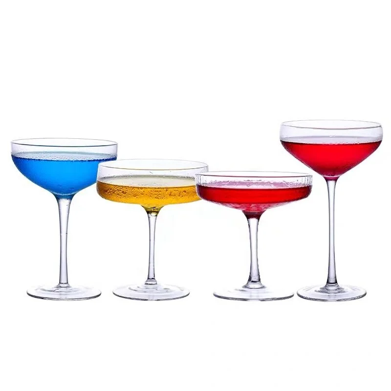 Thin Stem Hand Blown Champagne Glass Flutes Lead Free Crystal Clear Champagne Glasses cup
