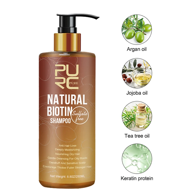 Private Label Natural Biotin Shampoo Organic Best Hair Growth Shampoo For Women And Men