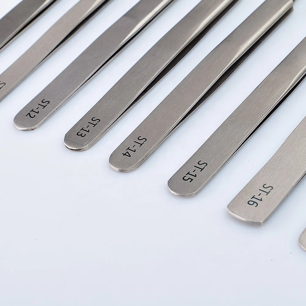 Stainless Steel Eyebrow Tweezer False Eyelash Extension Tools Auxiliary Repair Hyperfine High Precision Anti Acid Tweezers