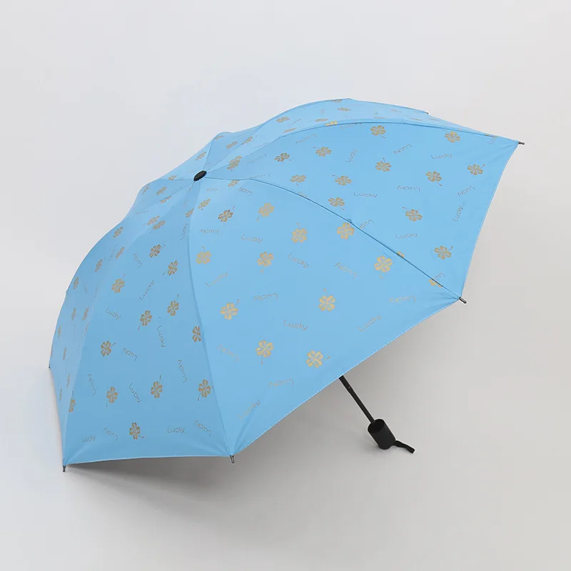 Quality Wholesale Print 3 Folding Umbrella Light Weight China Made Umbrella customized