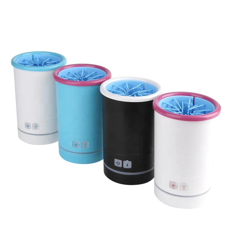 Pet Grooming Products Automatic Dog Paw Cleaner Pet Cat Foot Washer Cup with USB Charging & Colorful LED Light