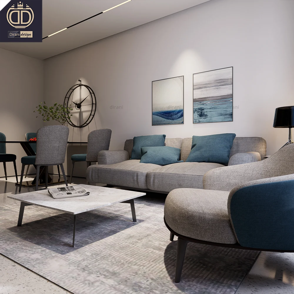 blue simple modern apartment interior design home decor and furniture new design architecture house creative 3d design