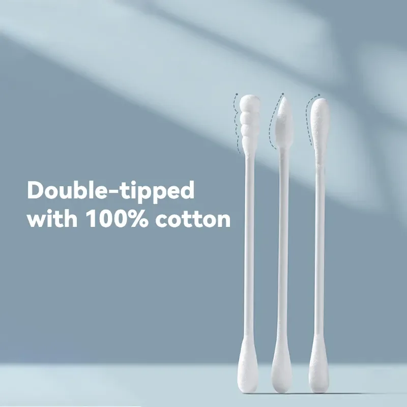 Double Headed Cotton Ear Buds Stick Biodegradable Eco Friendly Organic Bamboo Cotton Swab With Box