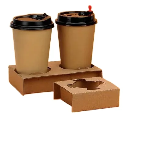
high quality kraft paper 2 cups holder 