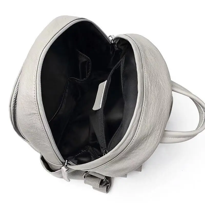 2023 new fashion pure color other women and girls PU leather backpack for daily use