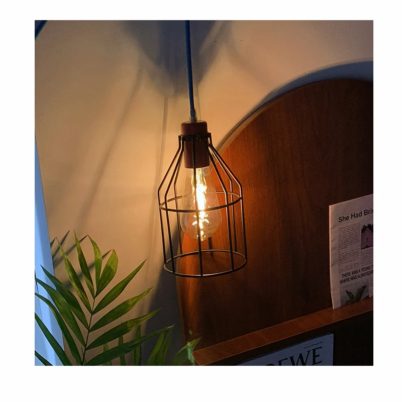 Industrial Style Simple Iron Rattan Hotel Cafe Dining Room Farmhouse Nordic Modern Chandelier Pendant Light