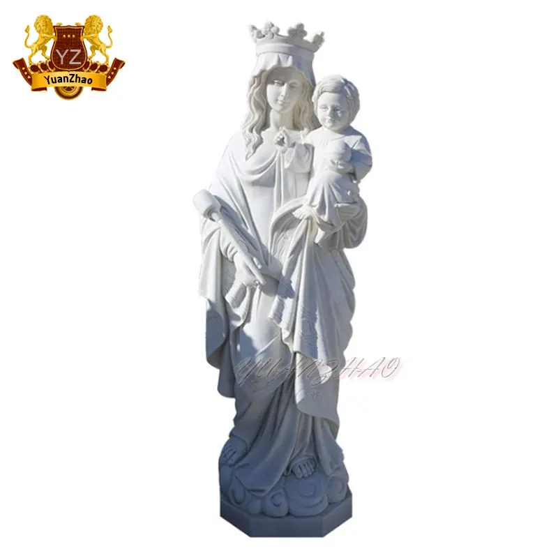 Modern Style Life-Size Christian Religious Granite Statue Outdoor Buddha Sculpture of Mary and Saint Beautiful Marble Design
