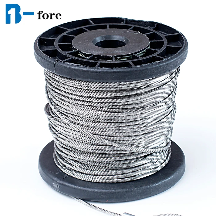 
Ready to Ship High Tensile 7X7 Structure 304 stainless steel wire rope alambre cable softer lifting cable 