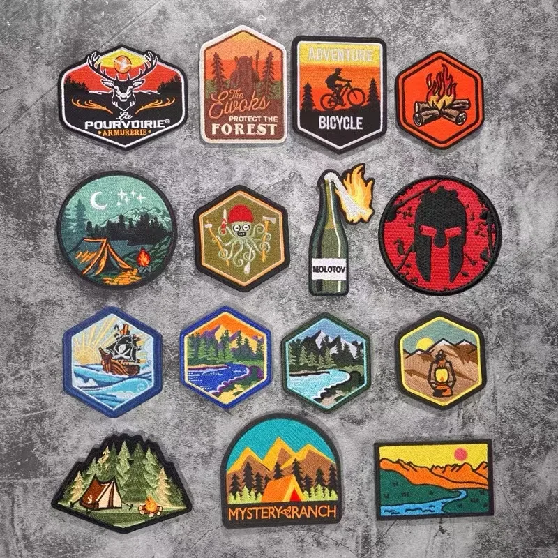 Custom patches heat press 3d customize logo badges embroidered embroidery patch sew iron on for clothing