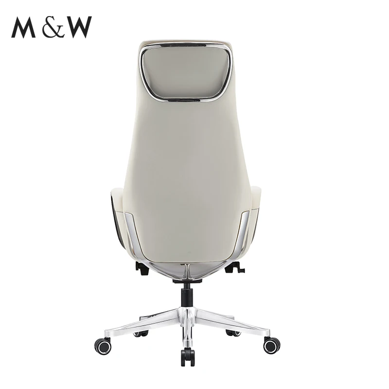 M & W роскошное регулируемое офисное кресло для клиентов металлическое без колеса удобное вращающееся кожаное