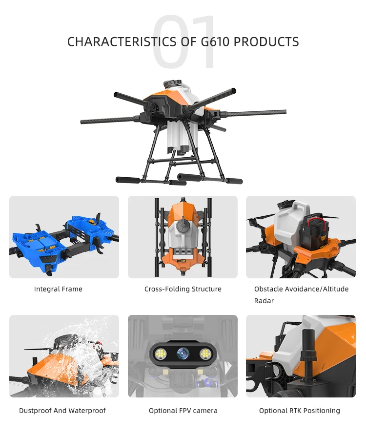 EFT drone manufacturer G610 agricultural sprayers drone frame corn seed planter useful customized farm production tools