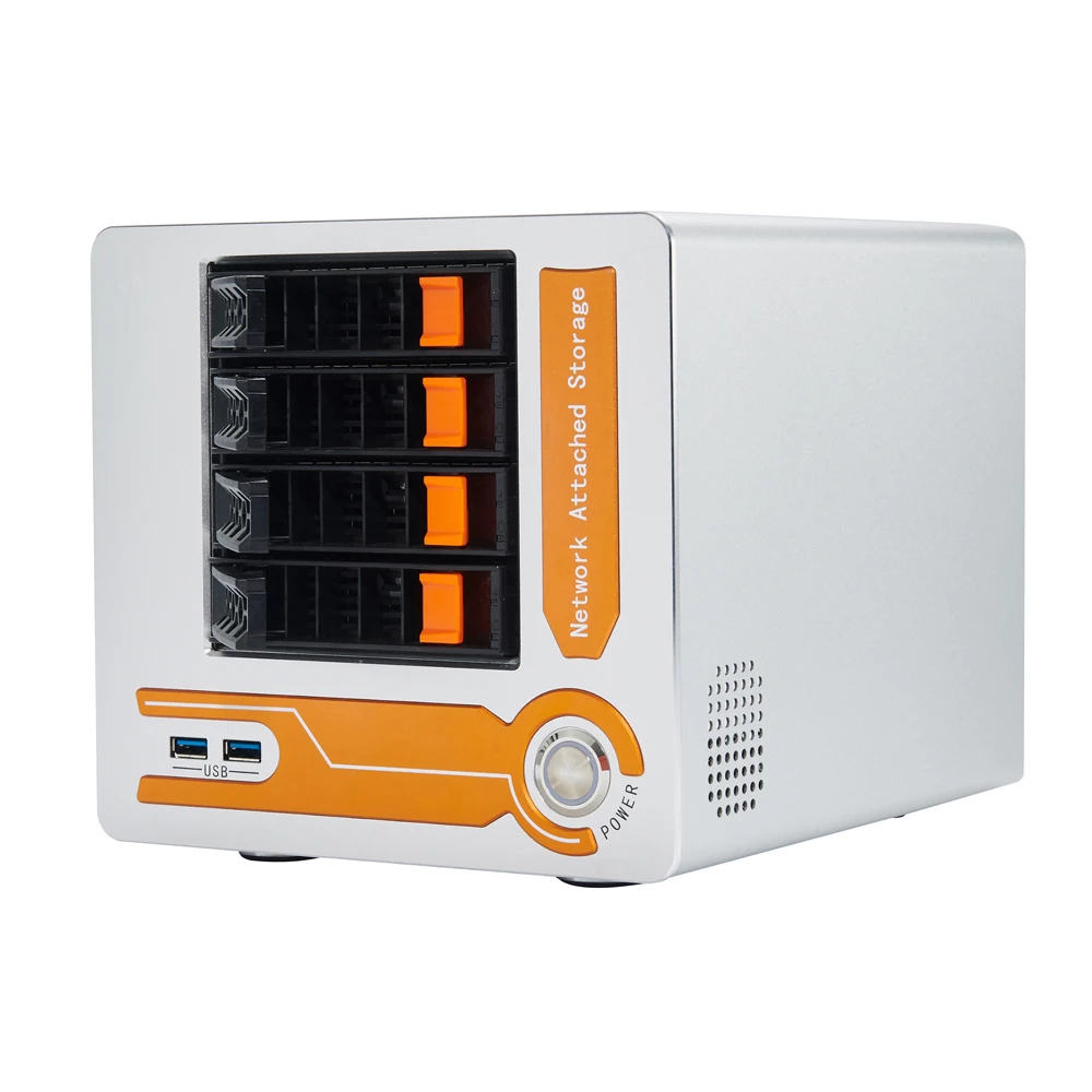 OEM ODM Aluminum Mini Computer Case 4Bay Hot swap NAS storage Server Case