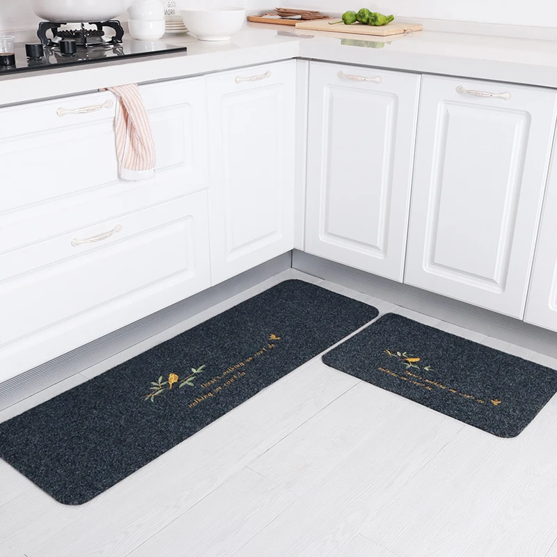 Wholesale Home Non Slip Antifatigue Microfiber 2 Piece Kitchen Standing Mats and Rugs Floor Mat