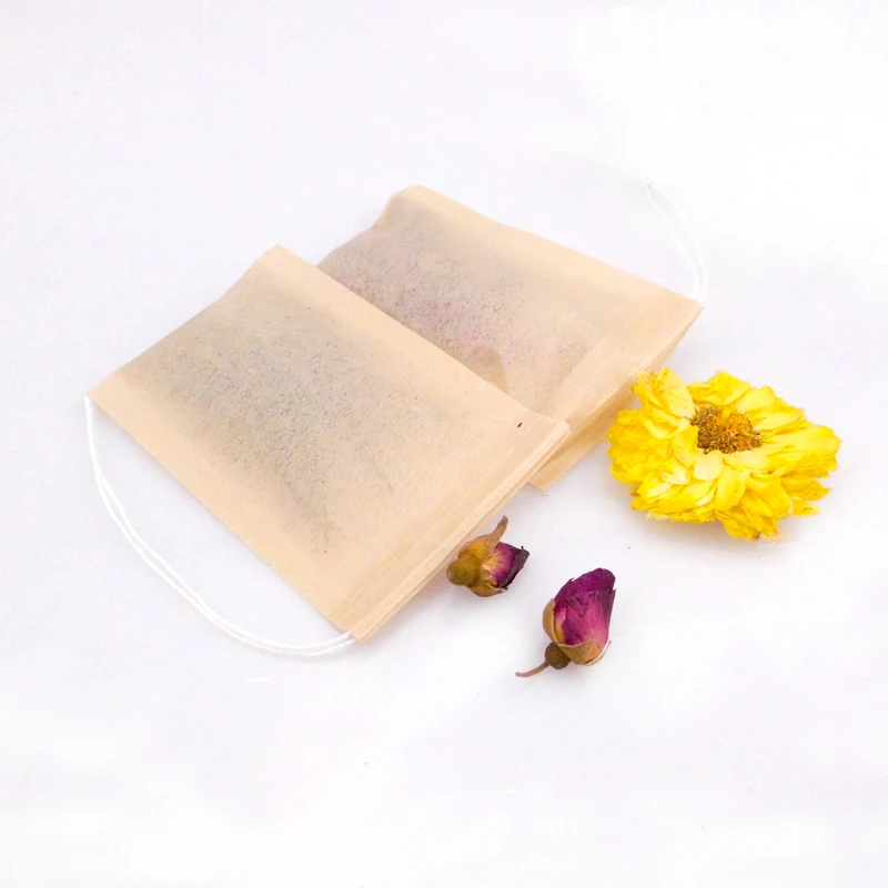 Tea Filter Bags, Disposable Paper Tea Bag with Drawstring Safe Strong Penetration Unbleached Paper for Loose Leaf Tea,Coffee