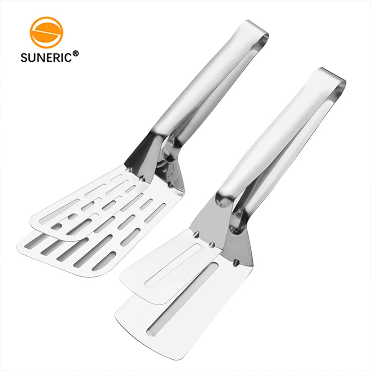 Wholesale barbecue food clip steak BBQ spatula tongs stainless steel fish tong