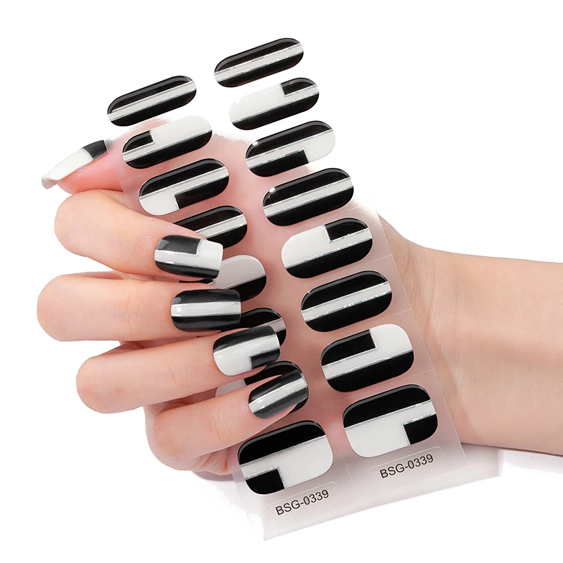 personal branding 100% nail polish High brightness durability Easy Return thick semicured UV Nail gel strip
