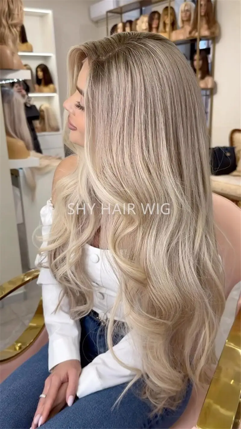 Top Quality Pelucas De Encaje Frontal 13*4 Lace Front Body Wave Highlight Color Hair Honey Blonde Lace Front Wigs For Women