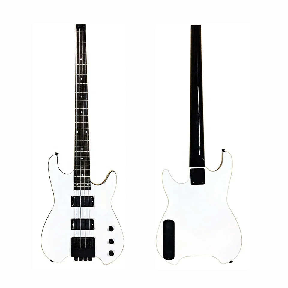 
 Изготовленный На Заказ Мелодия высокого качества 4 строки белый цвет электрической бас-гитары  