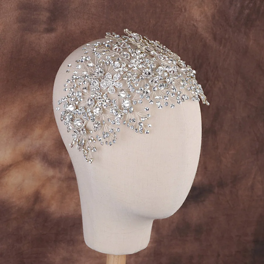  2021 Luxury Bridal Headband New Design Handmade Rhinestone Crown Wedding Hair Accessories For