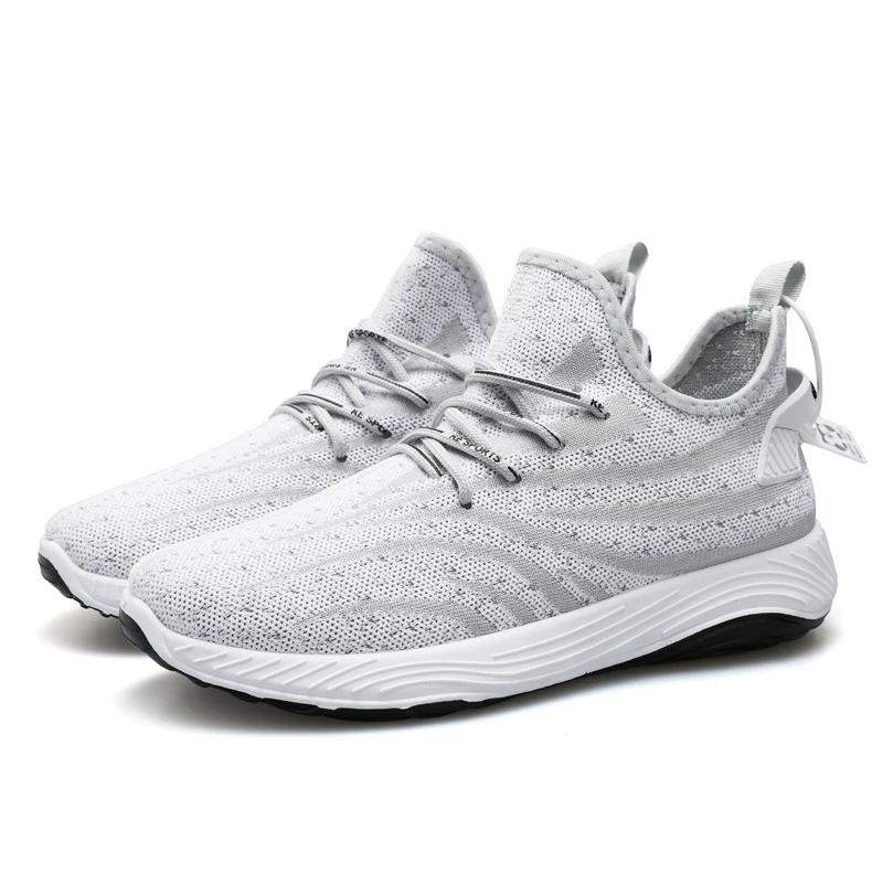 Лидер продаж, из дышащего материала, с толстой подошвой, женские Летающий ткань вязаное изделие, кроссовки для пешего туризма, модная спортивная обувь, повседневная обувь