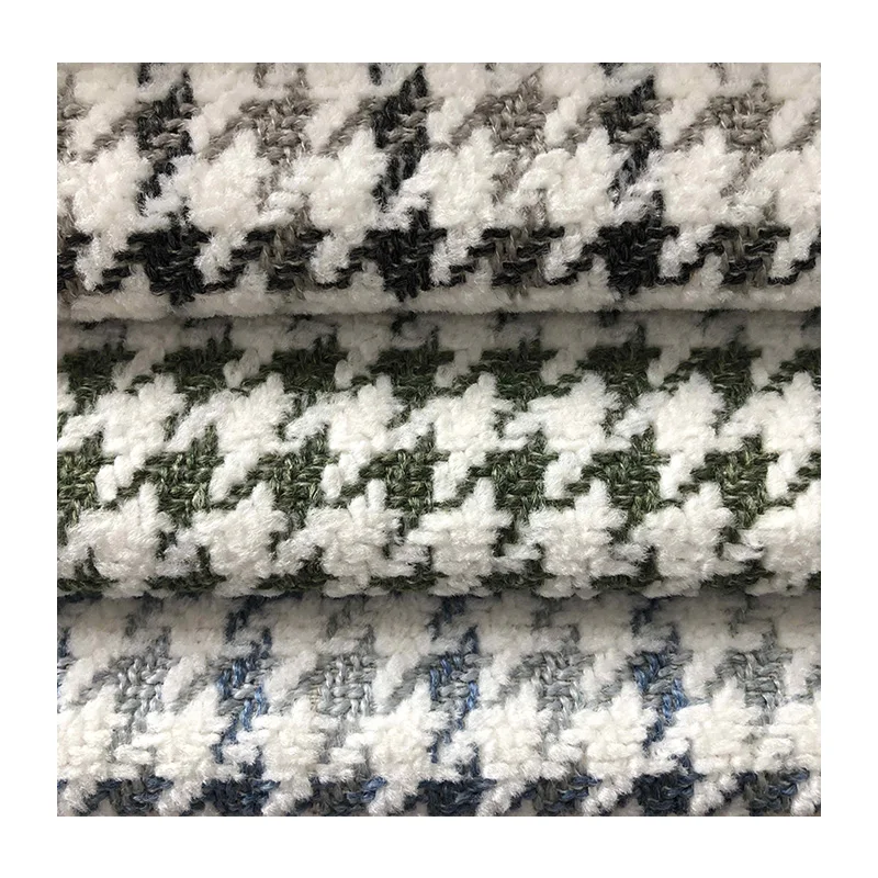 Langsum #Hoodstooths #Knitting Large Leaf Pattern Jacquard Flannel Fleece Fabric For All Season Home sofa for sale