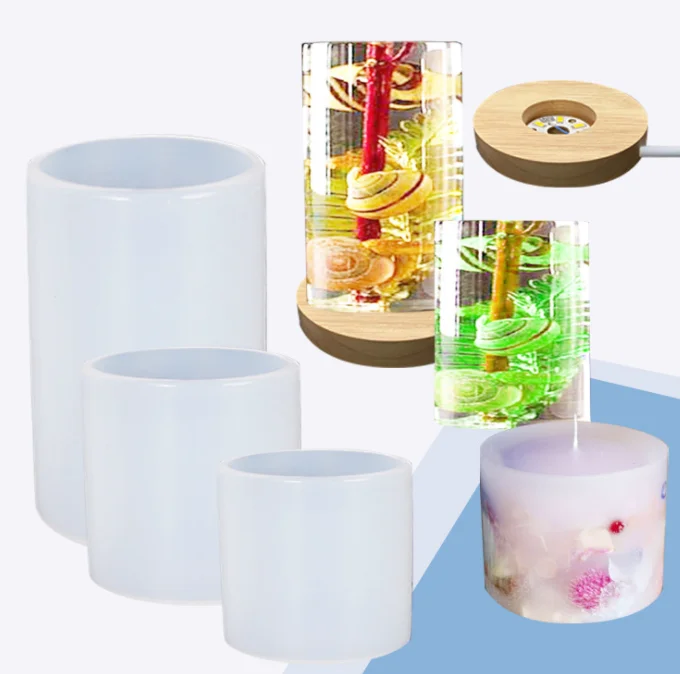 Cylindrical Silicone Candle Mold for DIY Crystal Epoxy Resin UV Home Decoration Crafts Making Tools