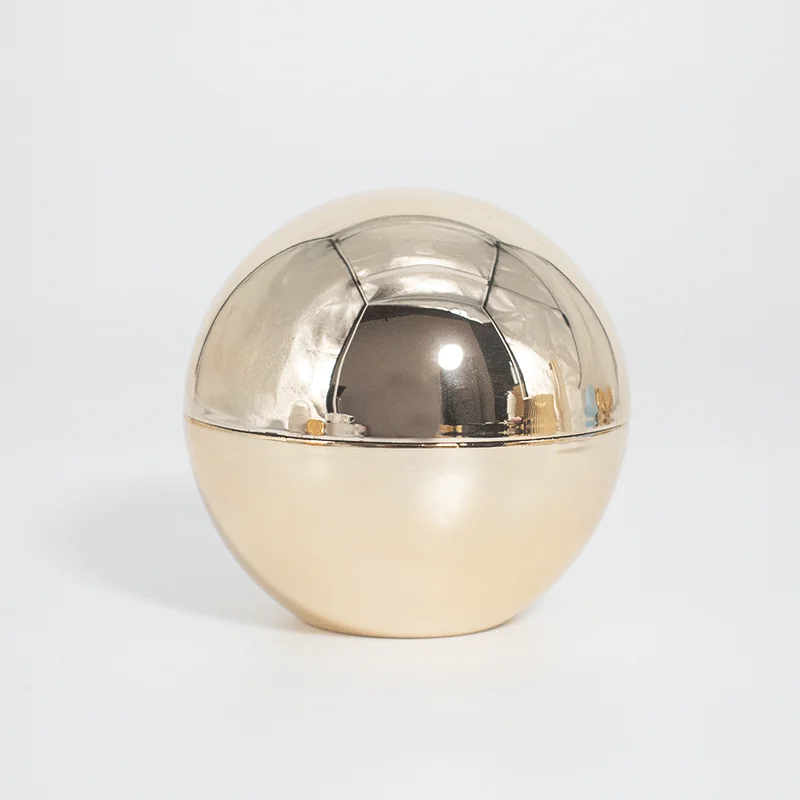 30g 50g Reflective Plastic Cosmetic Container Luxury Gold Sphere Cream Jar Acrylic Packaging