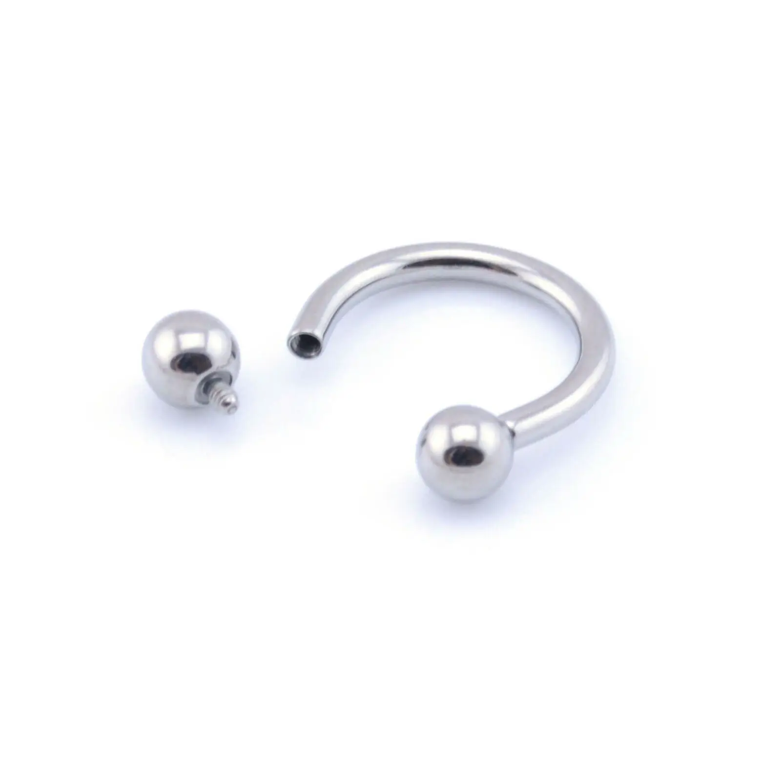 Astm F136 Titanium Internally Threaded Horseshoes Piercing Horseshoes Magnetic Septum Ring Clip Non Piercing