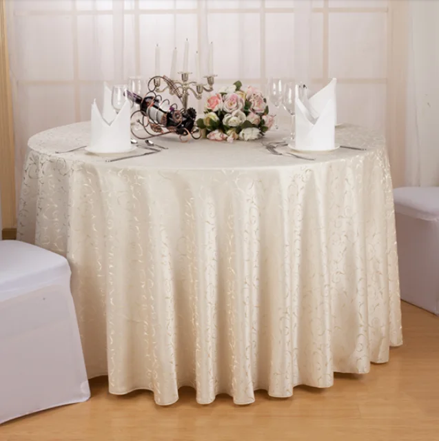 Hedera Helix Ivory White Hotel European Restaurant Household Square Round Table Tablecloth