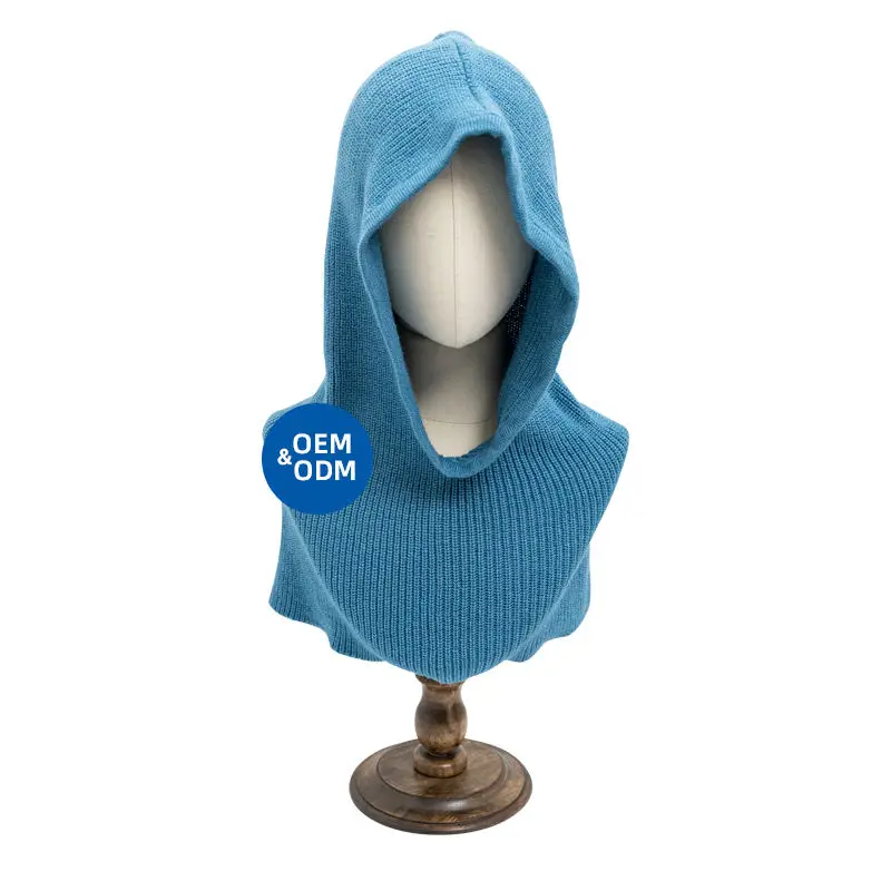 Подгонянный унисекс Ветрозащитный Регулируемый эластичный шарф с кольцами крючком шапка с капюшоном зимние теплые вязаные шапки