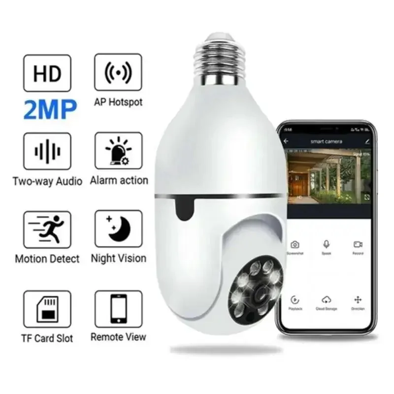 1080P WiFi IP Wireless 360 Security Camera with Plug Nozzle Ptz Full HD Night Vision-bivolt For Home Supplies W24-746