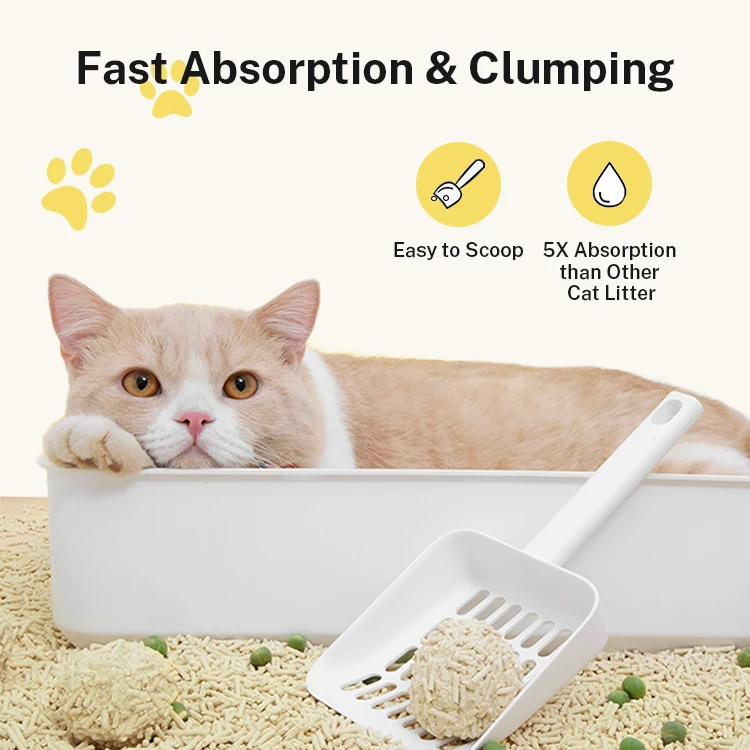 Muawu Pet Factory OEM Wholesale 100% Biodegradable Odour Control Cat Sand Non Stick Nurture 6L clumping Tofu Cat Litter sand