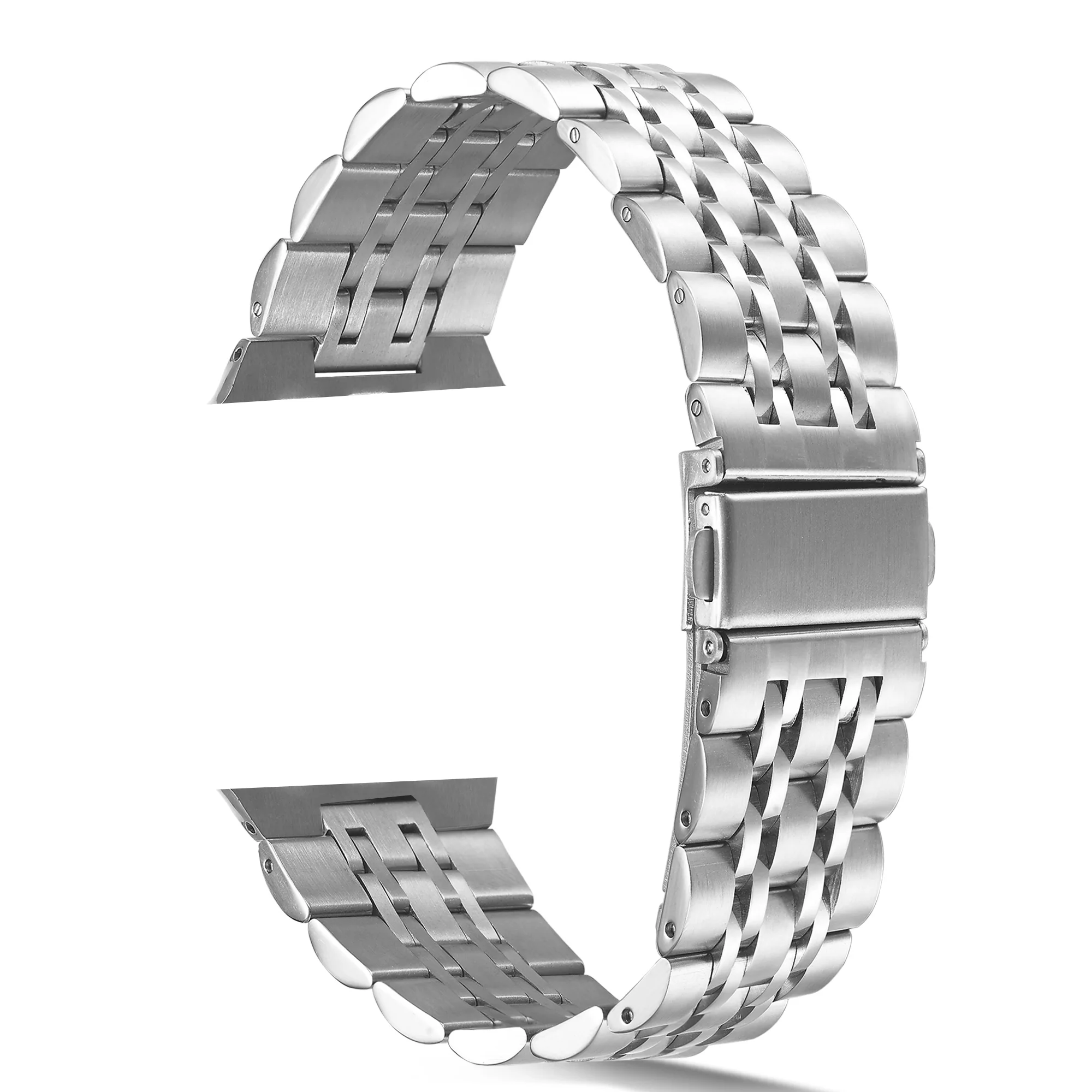 Men Business Style 304L 7 beads Stainless Steel Band Strap Metal Watch Bands For Apple Watch