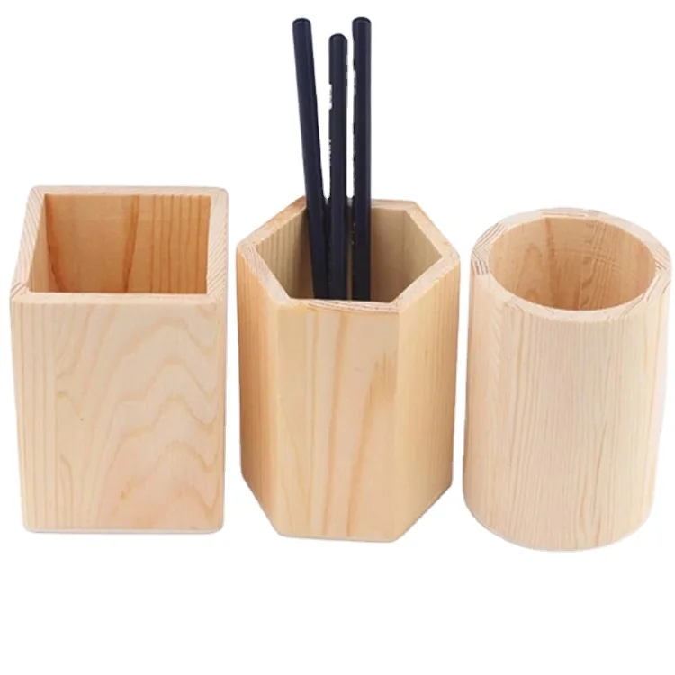 SLT New Best Selling Custom Multiple Shapes Wooden Pen Pencil Stand