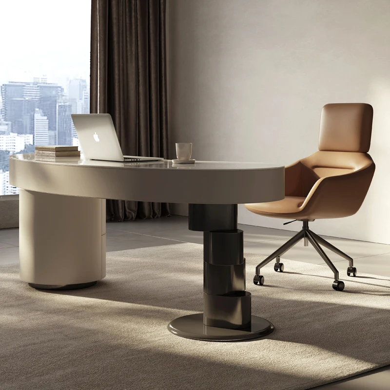 Office Desk Furniture Table Executive Luxury Home Design Modern L-Shaped Computer Desk Gold White Luxury Executive Ceo Desk