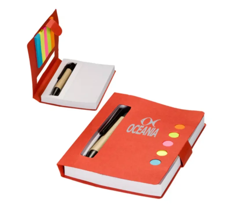 Custom Design Promotional Stationery Hardcover Sticky Note Pad With Pen Hot Sale Sticky Note Pad Colorful Sticky Notes