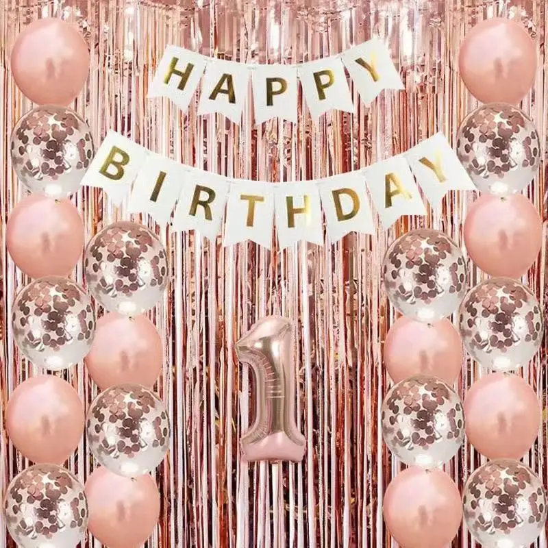 Colourful Birthday  Decoration Wedding Party Supplies Happy Birthday Decoration Set