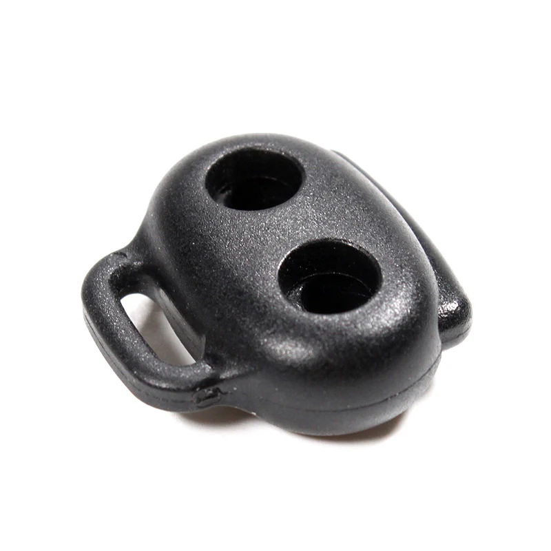 Factory Supply Double Hole Cord Lock Stopper Plastic Adjustable Cord Locks End Stopper for Garment Sportswear Gym Pants Shoelace