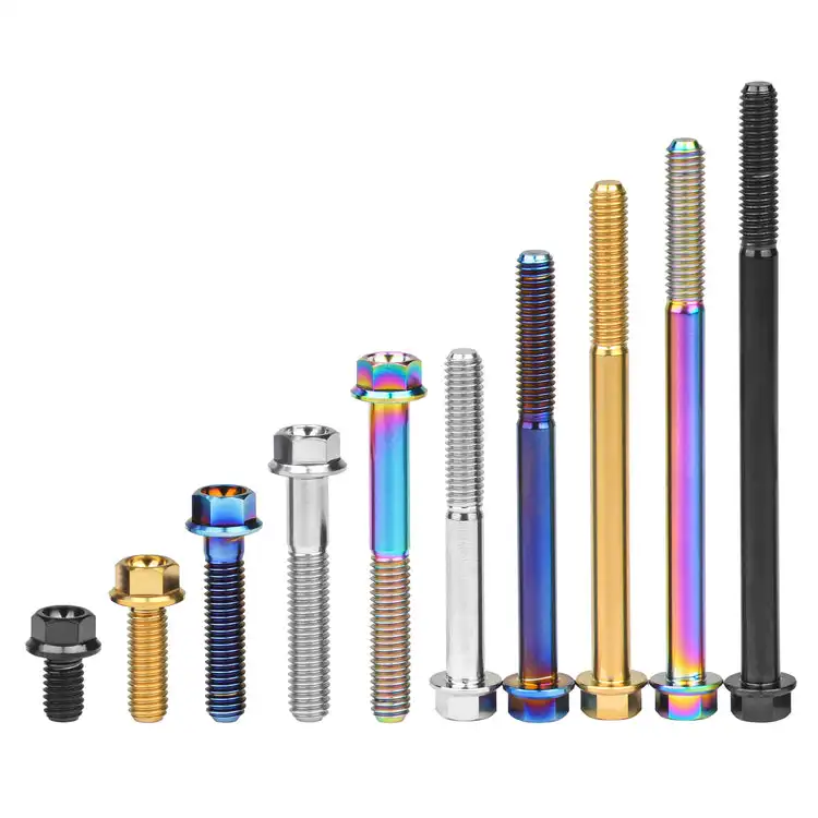 METAL Titanium Bolts gr5 m8 m12  m14  m5 m10 Hex Torx Socket Head Flanged DIN912 Alloy Titanium Screws