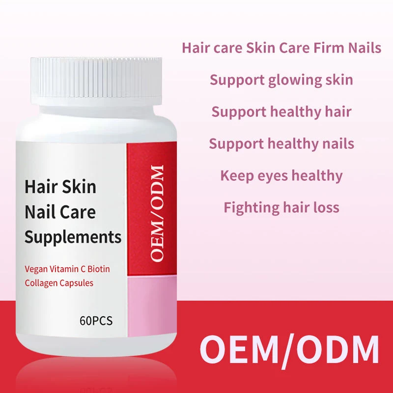 Private Label Effective Skin Nail Care Supplements Biotin Hair Growth Capsules for Nails Skin Support
