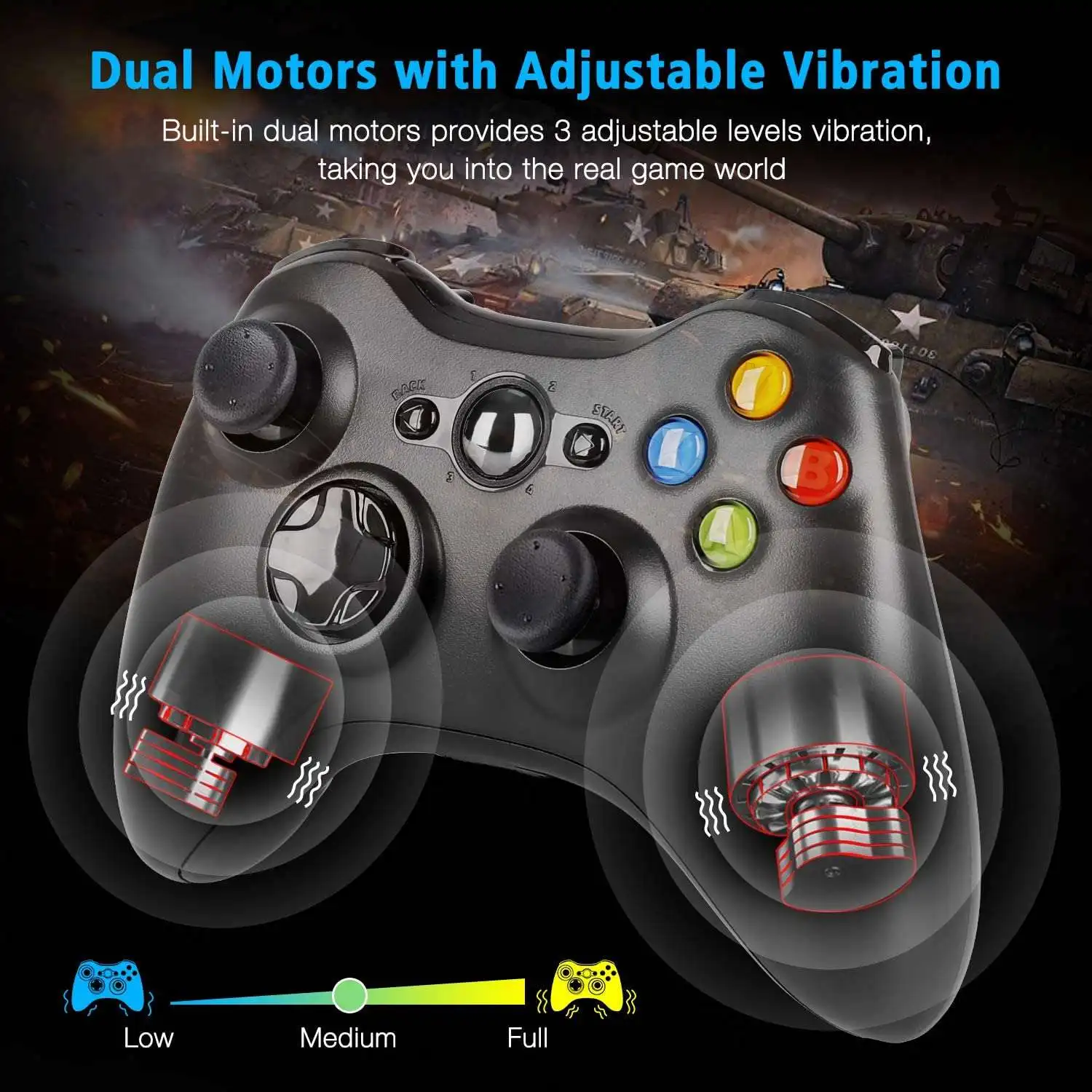 XBOX 360 Wireless Gamepad With 2.4G Receiver Joysticks & Game Controllers For Console