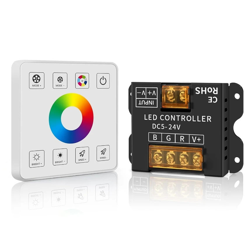Full Touch Panel Controller DC12-24V 30A RGB Led Strip Wall Mounted Controller for LED Module