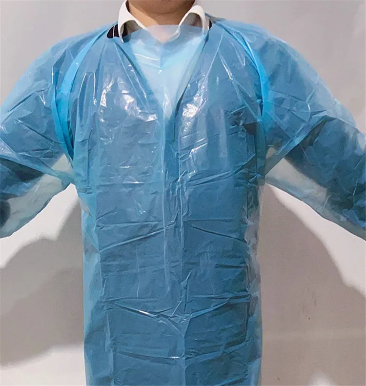 In-stock Anti Static CPE Disposable Lab Coat aprons Wholesale For Adults