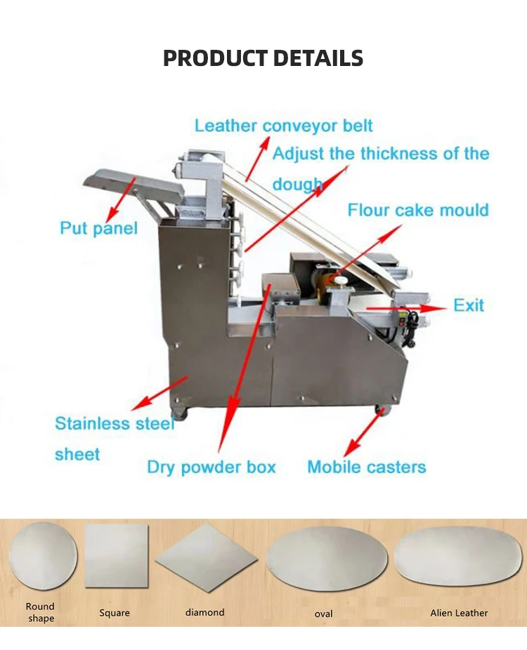Small Grain product automatic papad momo empanada roti chapati tortilla samosa dumpling maker skin wrapper making machine