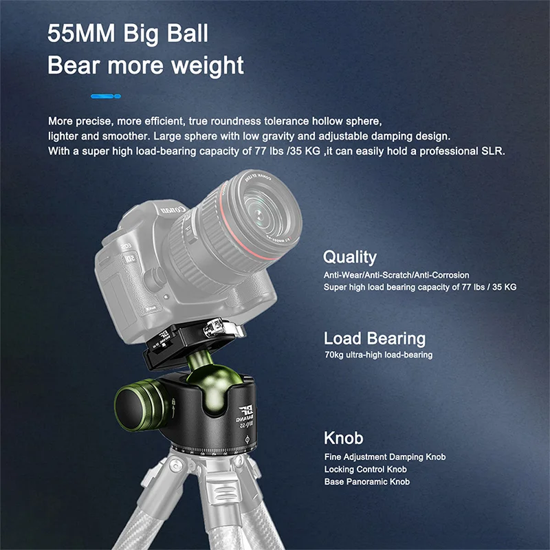 Factory Wholesale 360 Degree Swivel Tripod Adapter Mini Ball Head Camera 55MM Mount For Tripod Led Ring Light Dv Camera Phone