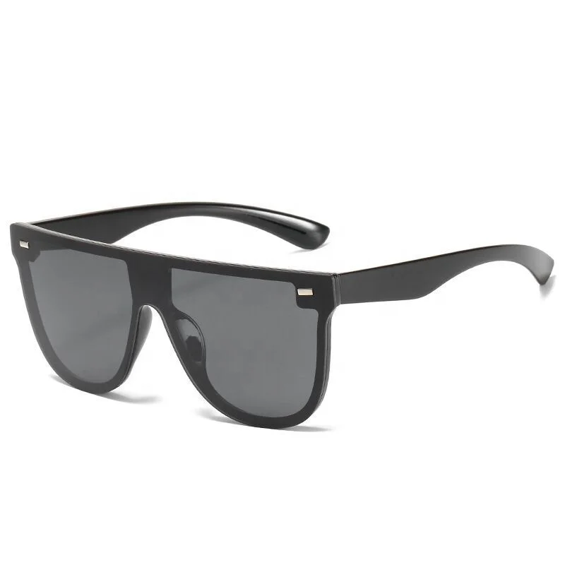 2020 Ladies Rivet Sunglasses Women Oversized Hot Selling Female Square One Piece Lenses Sun Glasses