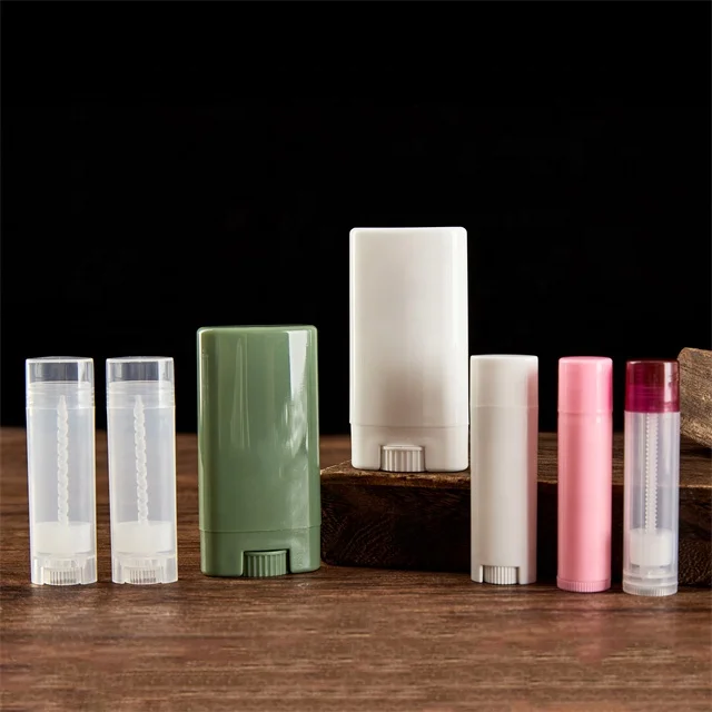 Luxury PP Plastic Mini Lip Balm Container Empty Crayon Lip Balm Chapstick Tube Twist Lip Balm Tube Empty Blush Stick Packaging