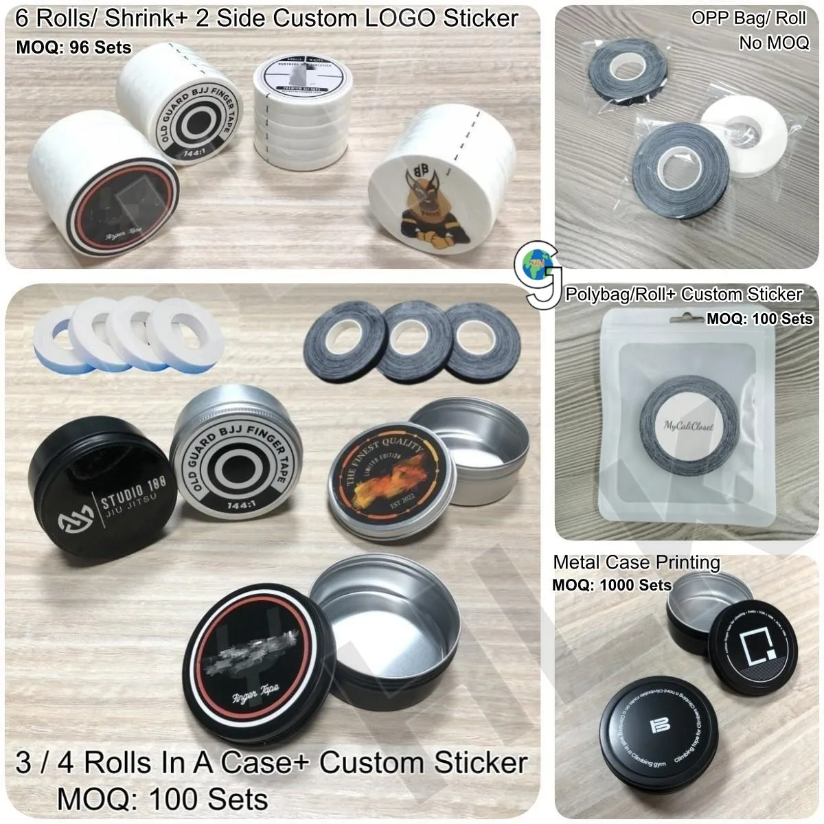 2024 HLK Custom Printed Cotton Sports Judo Climbing Jiu Jitsu Finger Protection BJJ Finger Tape