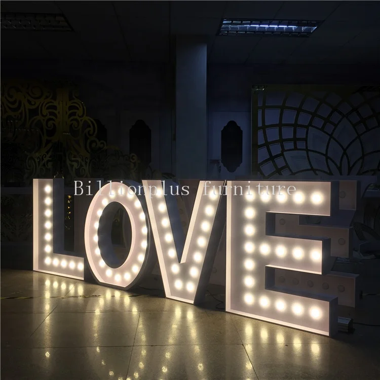 factory custom rechargeable led light marquee signs table love wedding table