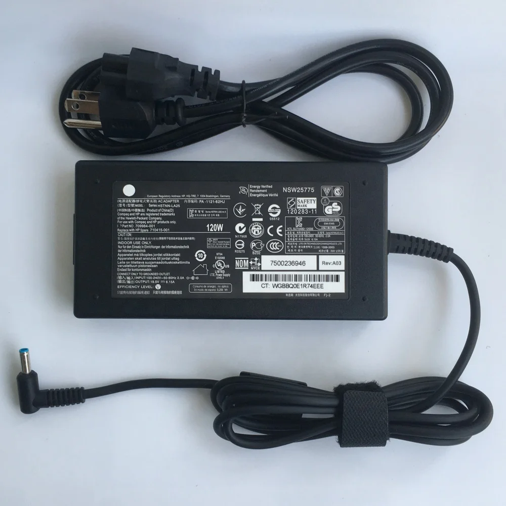 Original Laptop Charger 19.5V 6.15A 120W for HP 710415-001 709984-001 HSTNN-LA25 PA-1121-62HE 732811-001 PA-1121-62HA Ac Adapter